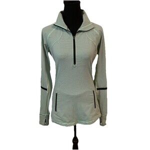 Lululemon Race With Grace Jacket Womens 8 Green Black Performance Stretch Vent